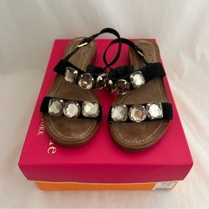 Kate Spade Black Bacau Jewel Embellished Sandals